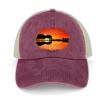 Ковбойская шапка guitar sunset island, нова шапка, детска шапка, шапка с защелкивающейся облегалка, шапки за мъже и жени