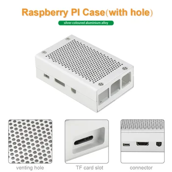 Алуминиев Корпус Raspberry Pi 3 Сребрист Метален корпус за RPI 3 Model B Съвместим с Raspberry Pi 2 Model B B+